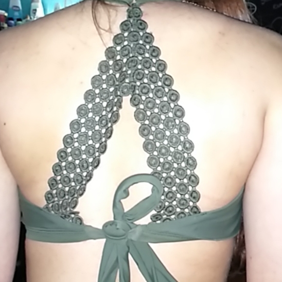 Green floral bathing suit - Picture 2 of 2